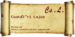 Csatári Lajos névjegykártya