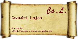 Csatári Lajos névjegykártya